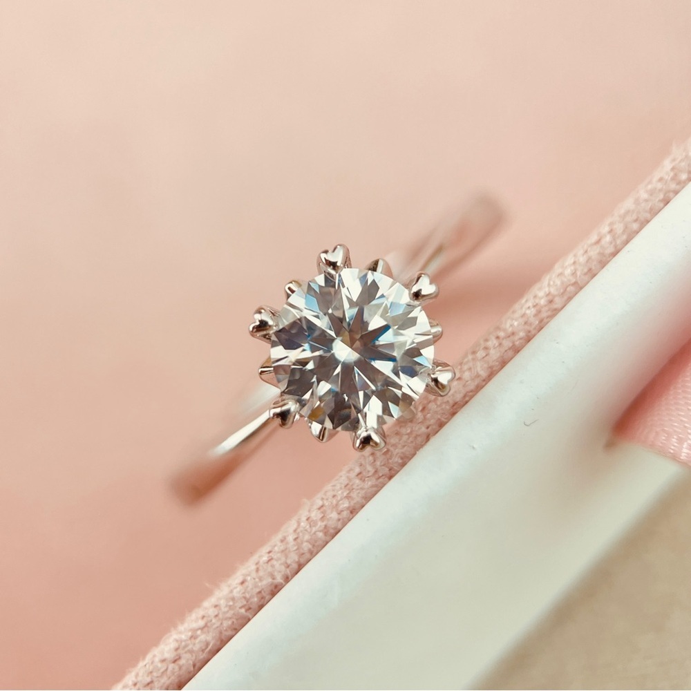 1ct Moissanite 18K Plated S925 Solitaire Diamond Engagement Ring - Picture 7 of 7